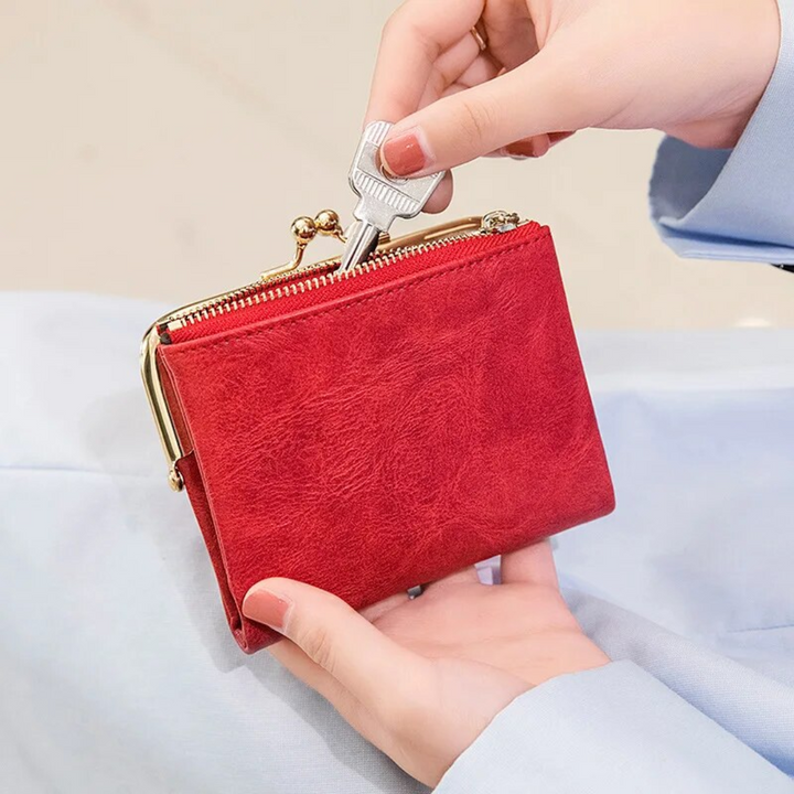 W&W Mode | Kiss Lock Tasche - stilvolle Damen Münzgeldbörse