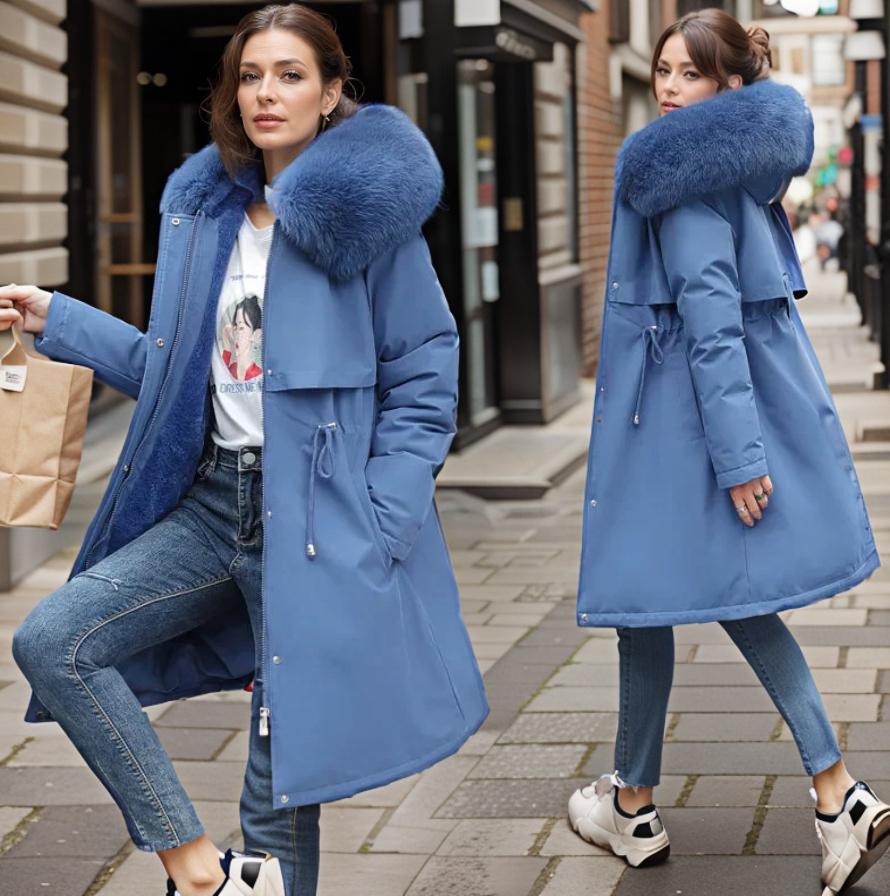 W&W Mode | Damen Winterjacke mit Pelzkragen