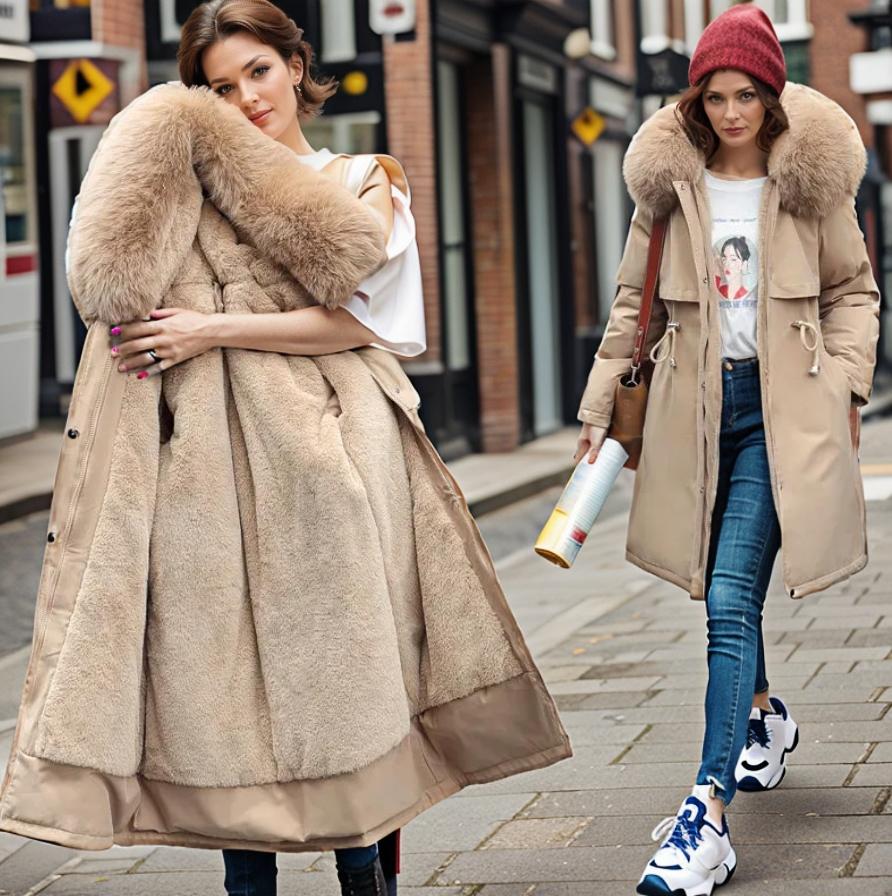 W&W Mode | Damen Winterjacke mit Pelzkragen