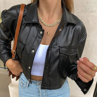 WW | Lederjacke mit Kapuze