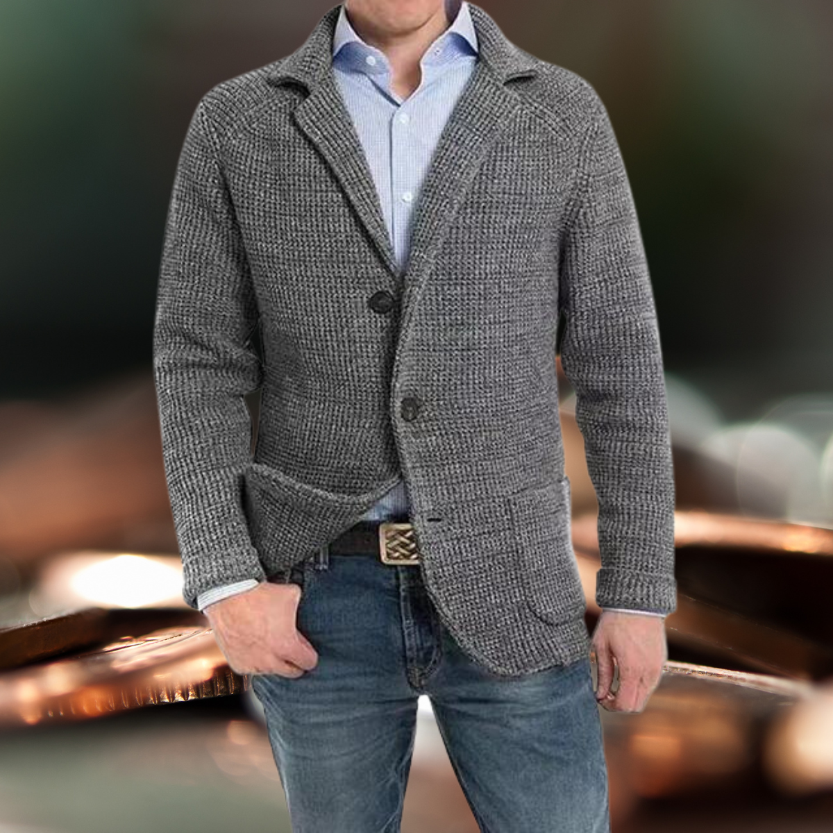 Langärmelige Blazer mit umgeschlagenem Kragen Langärmeliger Mantel
