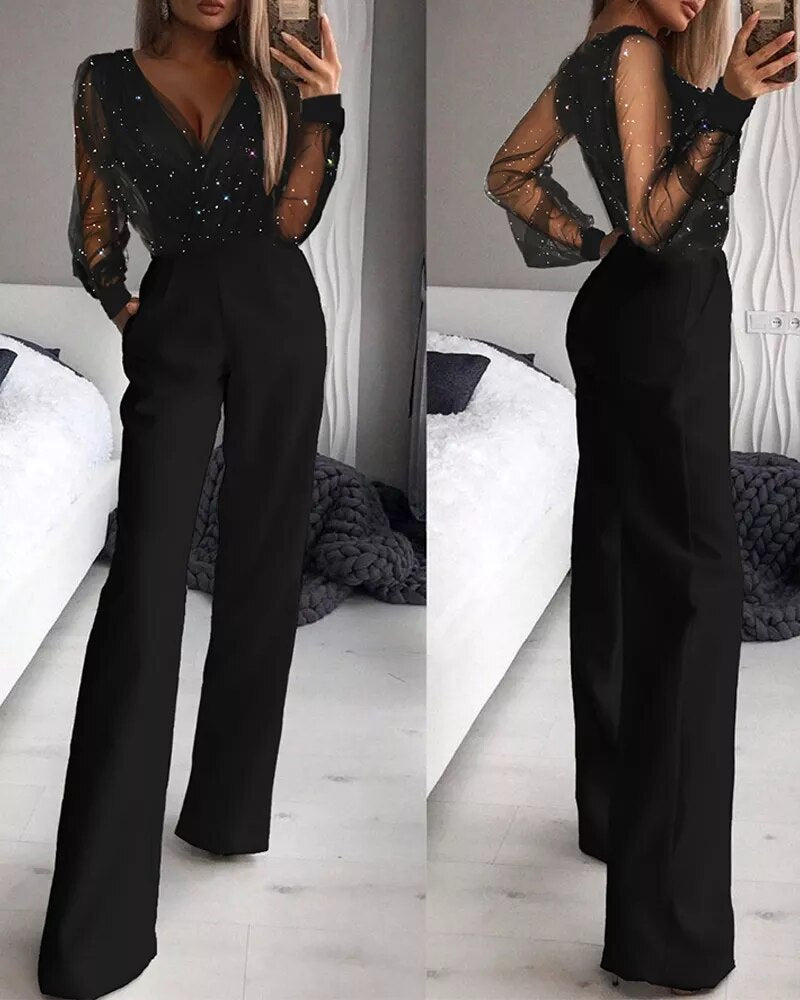 Schwarz lässige jumpsuit