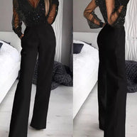 Schwarz lässige jumpsuit