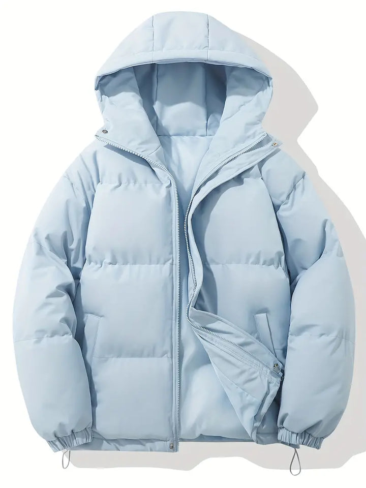 Hellblau Klassisches Design Warme Kapuzenjacke