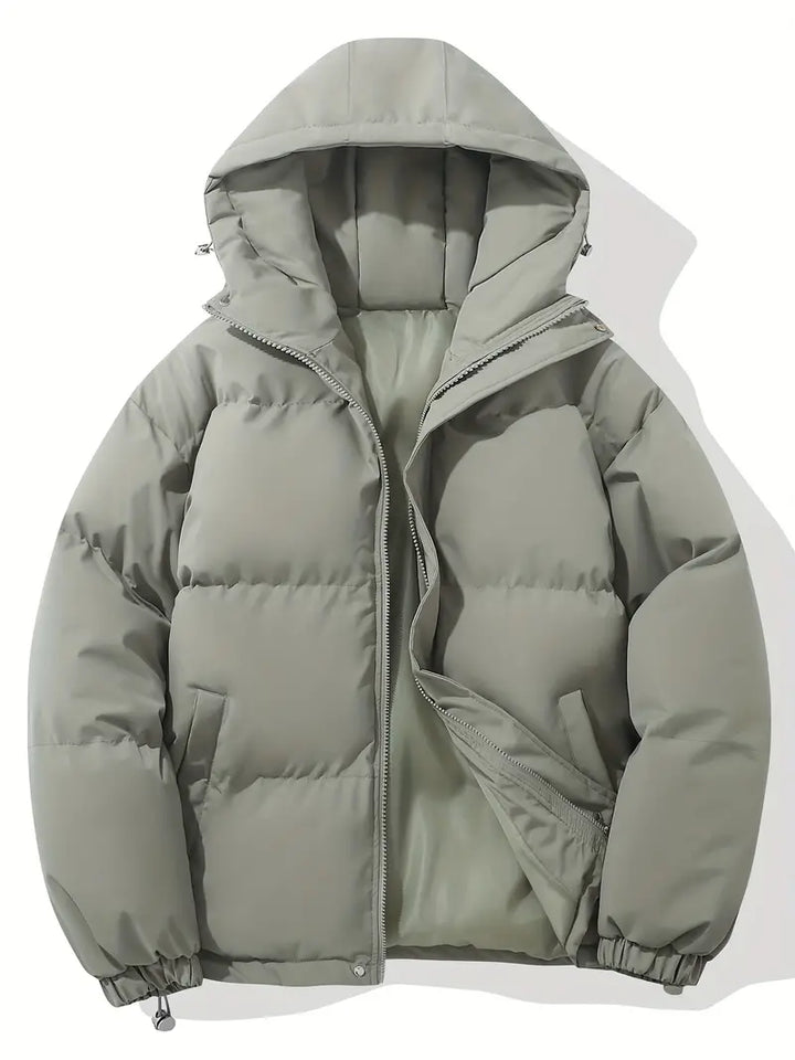 Hellgrau Klassisches Design Warme Kapuzenjacke 