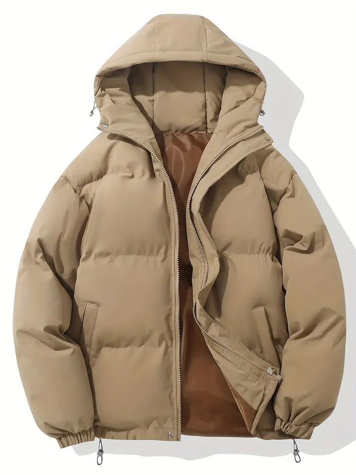 Khaki Klassisches Design Warme Kapuzenjacke 