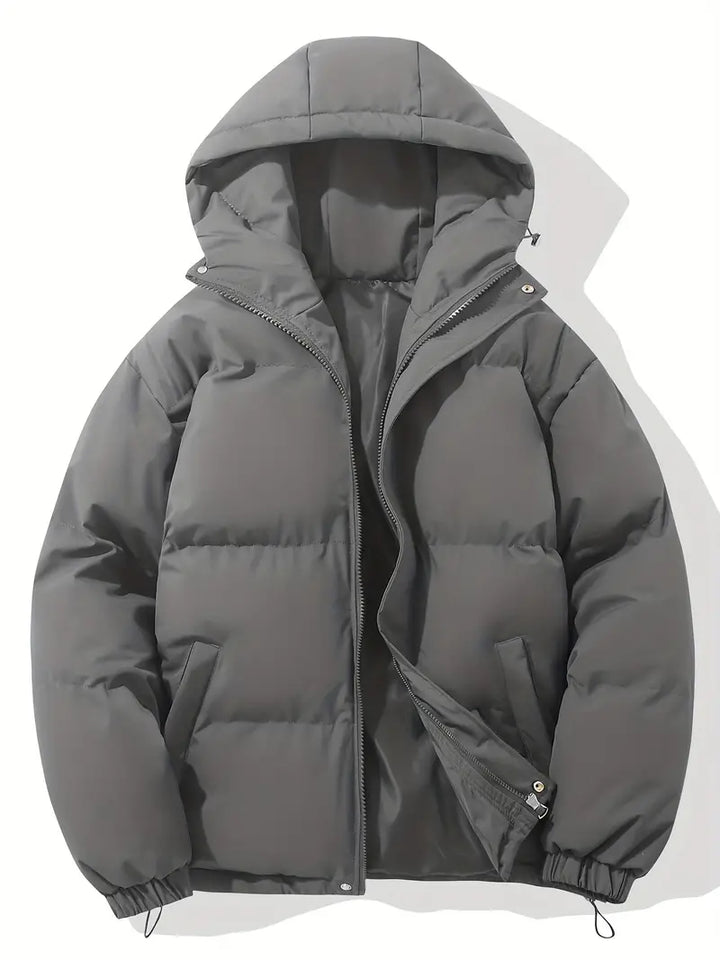 DunkelGrau Klassisches Design Warme Kapuzenjacke 
