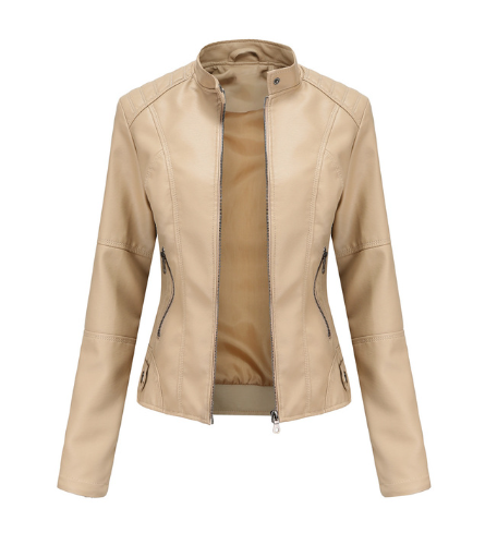 W&W Mode Damen Lederjacke mit Mao