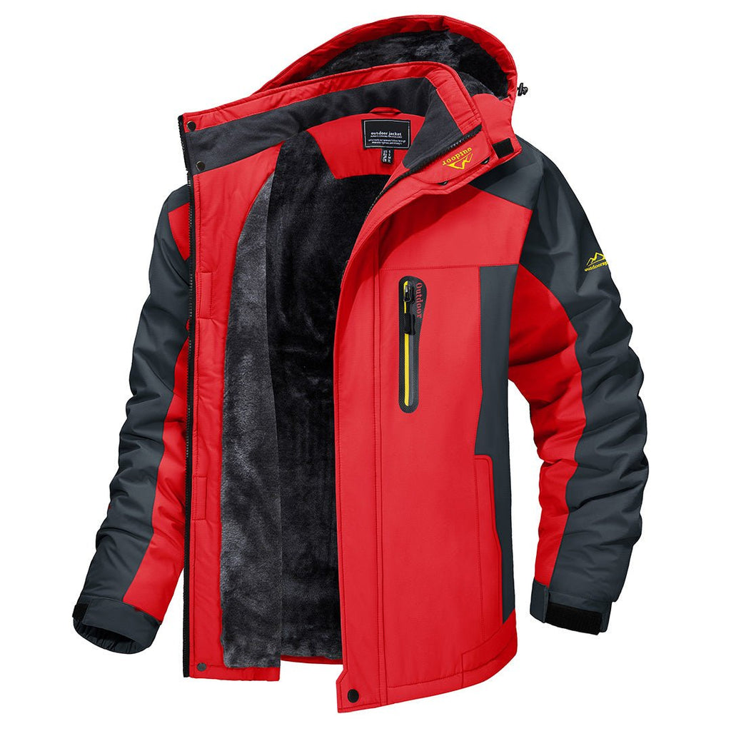 Rot wind- und wasserdichte outdoor-jacke