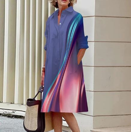 WW | Damenhemd Kleid mit Farbverlauf