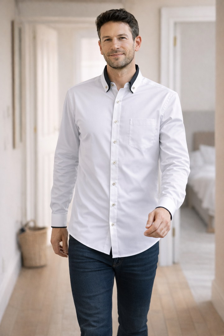 W&W Mode Herren Hemd langarm casual Knopfleiste
