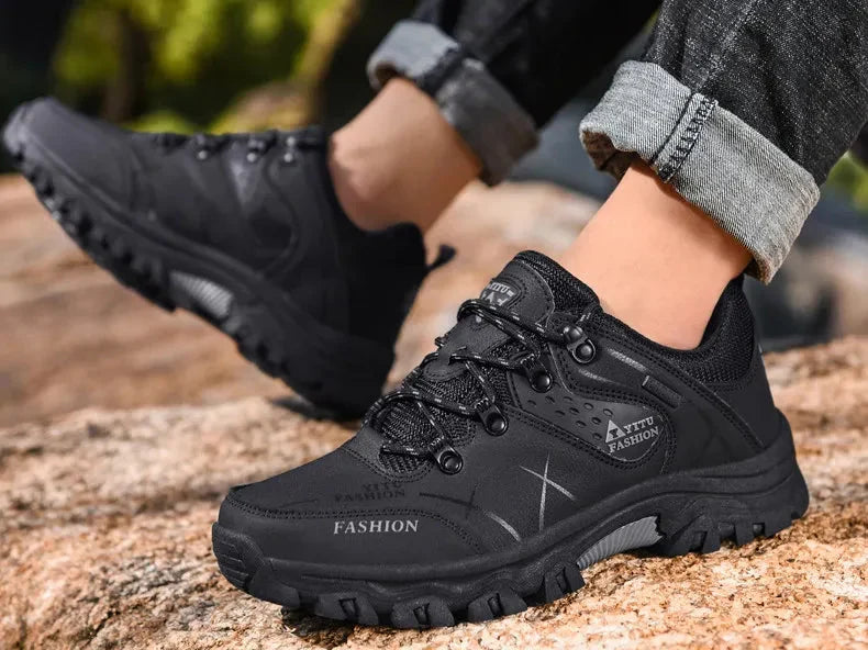 W&W Mode | Wasserdicht Vegan Leder Trekkingschuhe Herrenschuhe