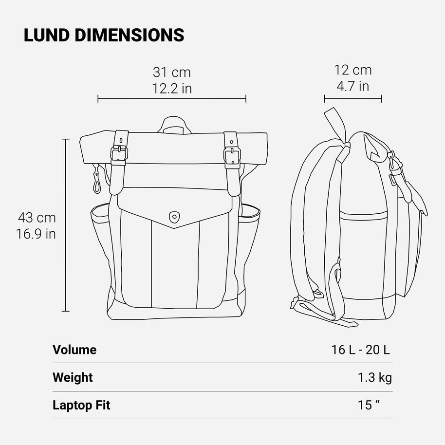 WW | Canvas Rolltop Rucksack - LundaStyle - Nachhaltig und stilvoll für Abenteurer