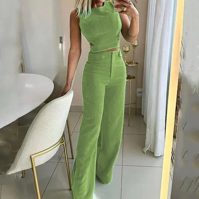 WW | Satz Aus Ärmelloses Oberteil Und Hose Mit Hoher Taille