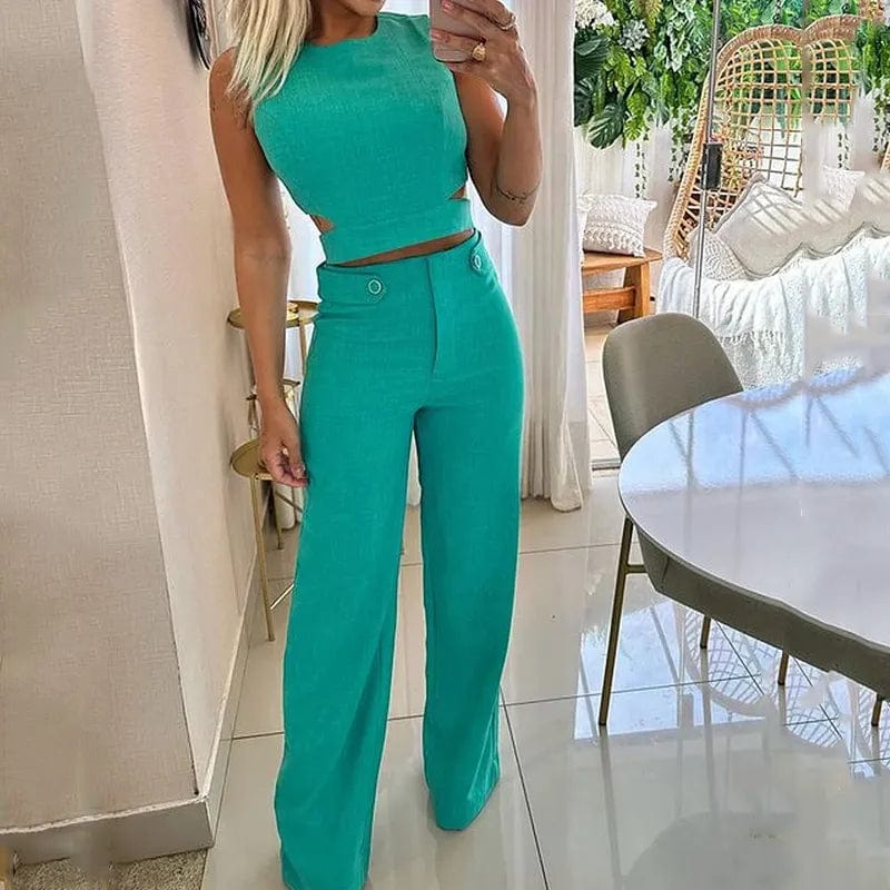 WW | Satz Aus Ärmelloses Oberteil Und Hose Mit Hoher Taille