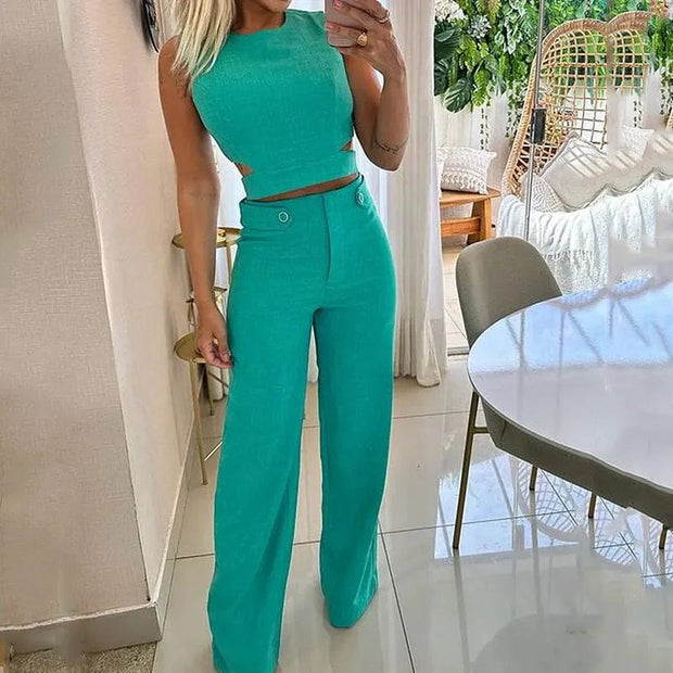 WW | Satz Aus Ärmelloses Oberteil Und Hose Mit Hoher Taille