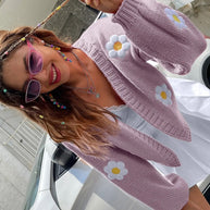 WW | Geblümter Strick-Cardigan für Damen