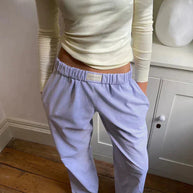 WW | Hosenbeine Low Rise Elastische Taille Niedrige Taille Hose Damenhosen