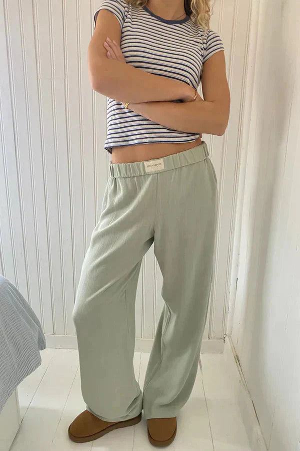 WW | Hosenbeine Low Rise Elastische Taille Niedrige Taille Hose Damenhosen