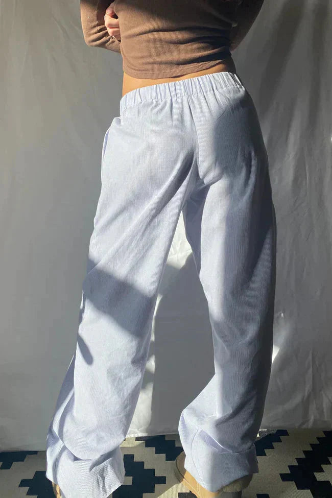 WW | Hosenbeine Low Rise Elastische Taille Niedrige Taille Hose Damenhosen