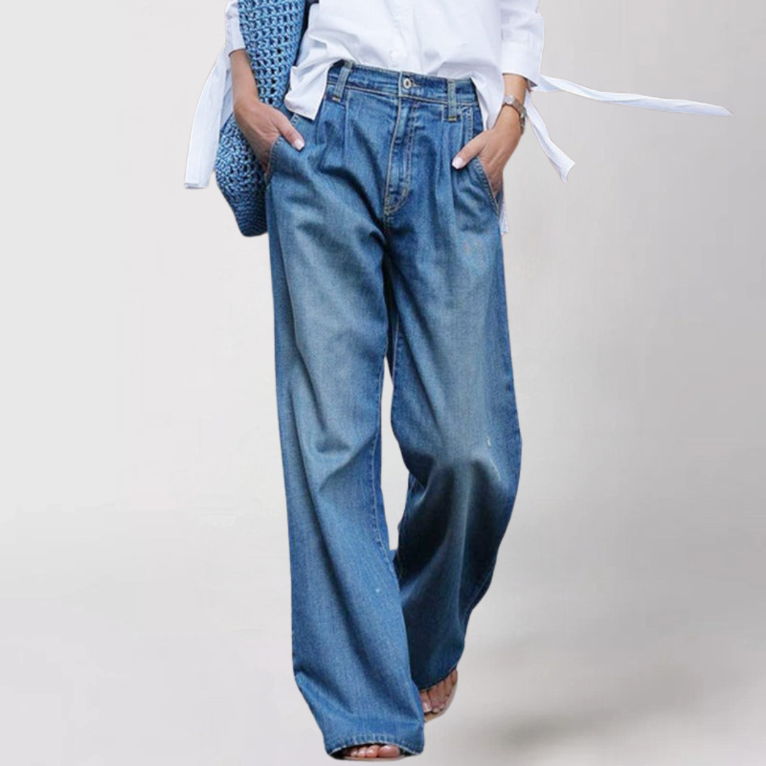 W&W Mode | Jeans Damen Jeans mit hoher Taille und loser Passform aus Denim