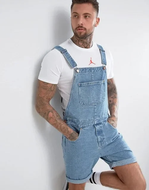 WW | Lässiger Denim Overall mit Verstellbaren Trägern und Taschen