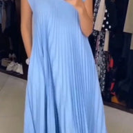 Elegantes Plissee-Kleid einfarbig ärmellos
