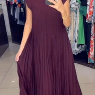 Elegantes Plissee-Kleid einfarbig ärmellos