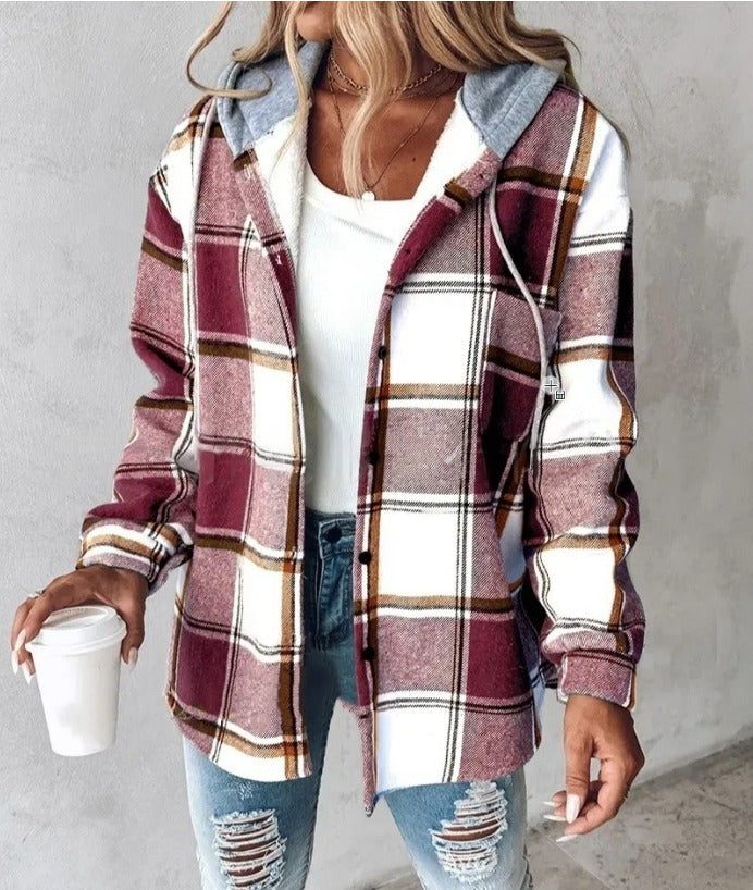 W&W Mode | Kariertes Kapuzenjacke