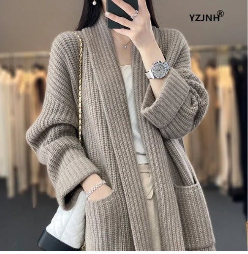 WW | Weiße Langarm Strickjacke