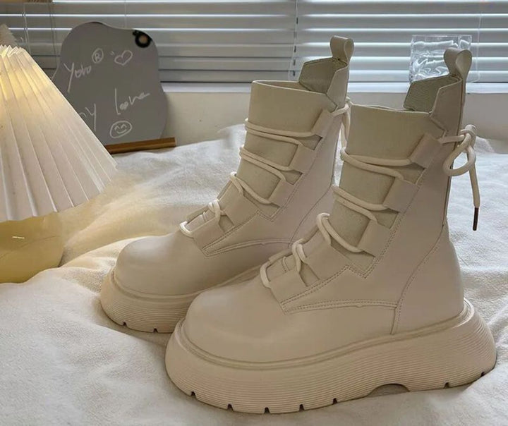 Damen derbe Stiefel mit grober Sohle