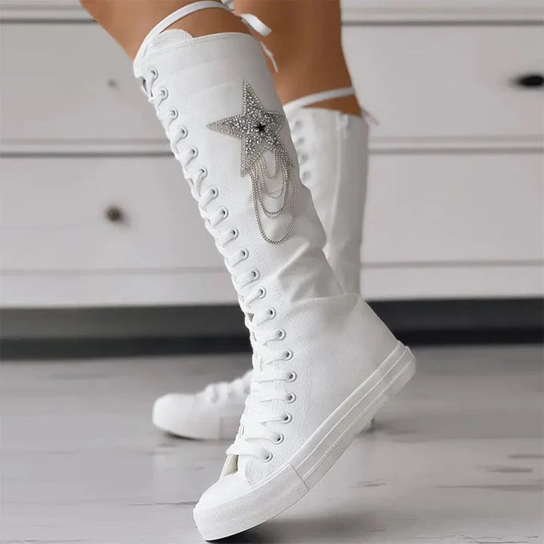Orthopädische Schnürschuhe mit Stern-Design und hohem Schaft