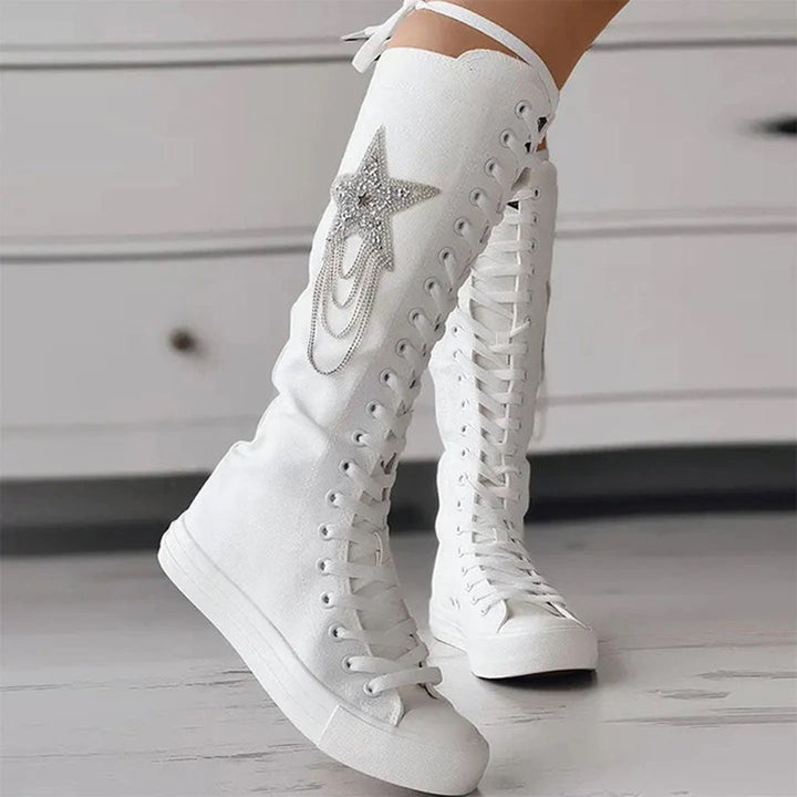 Orthopädische Schnürschuhe mit Stern-Design und hohem Schaft