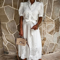 WW - Elegantes besticktes Sommerkleid