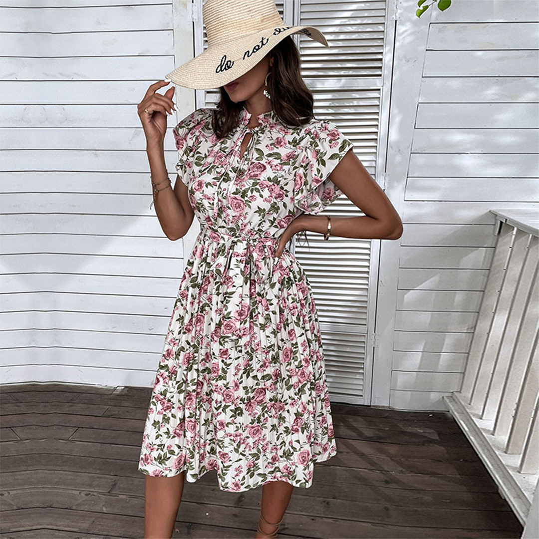 W&W Mode - Damen Stilvolles geblümtes Kleid