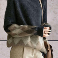 WW - Übergroßer Strickpullover mit Rundhalsausschnitt