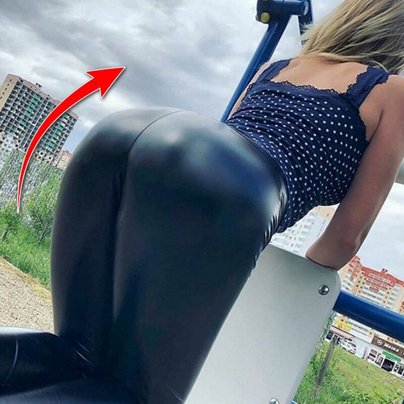 Nahaufnahmefoto Von Leder Leggings