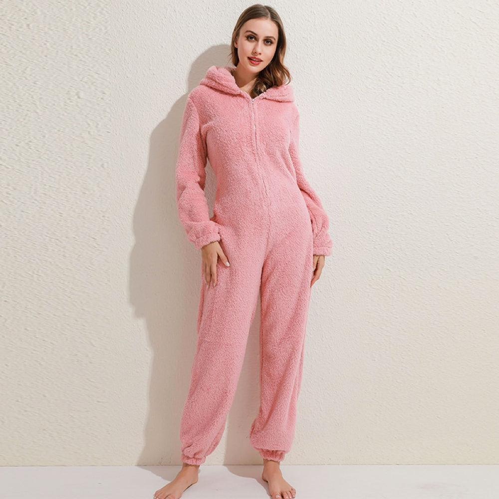 WW | Overalls Mit Kapuze Zip up Einteiler Für Erwachsene Loungewear