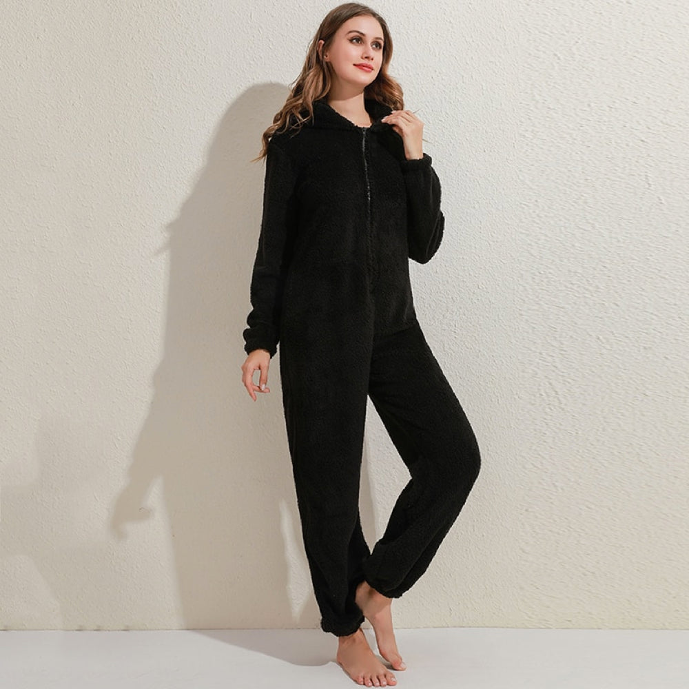 WW | Overalls Mit Kapuze Zip up Einteiler Für Erwachsene Loungewear