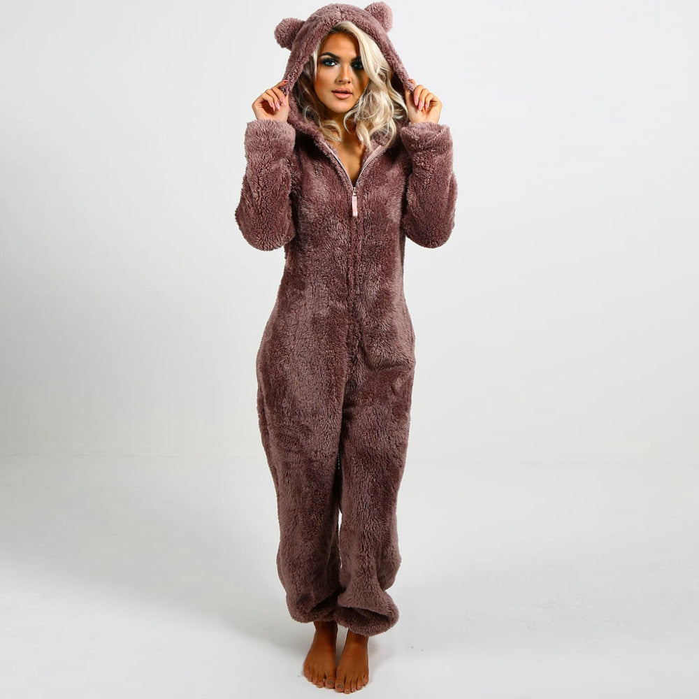WW | Overalls Mit Kapuze Zip up Einteiler Für Erwachsene Loungewear