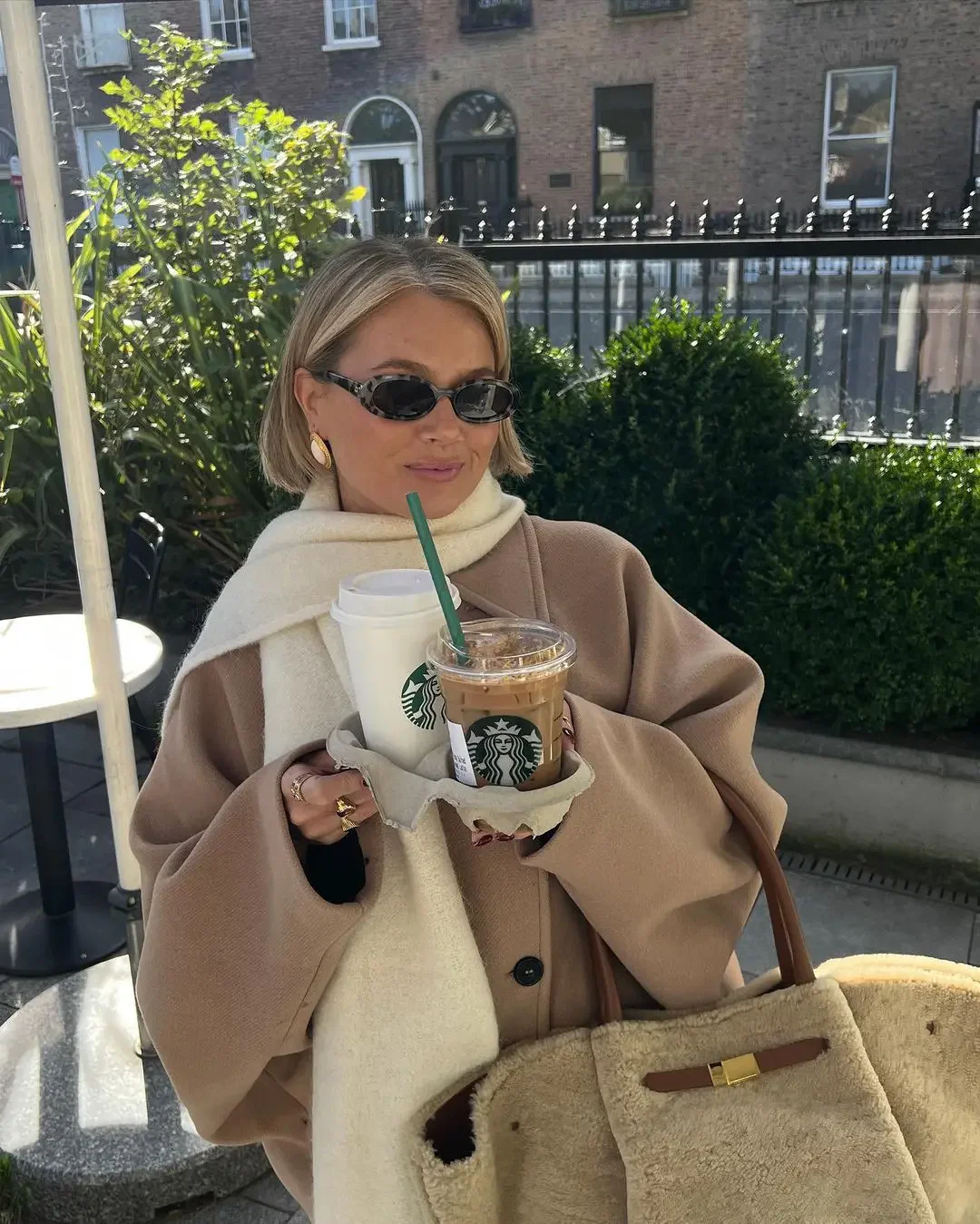 WW | Lockere Passform Einreihig Übergroße Jacke Kurzer Wollmantel für Damen