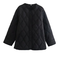 Oversize gesteppte Jacke mit Druckknöpfen