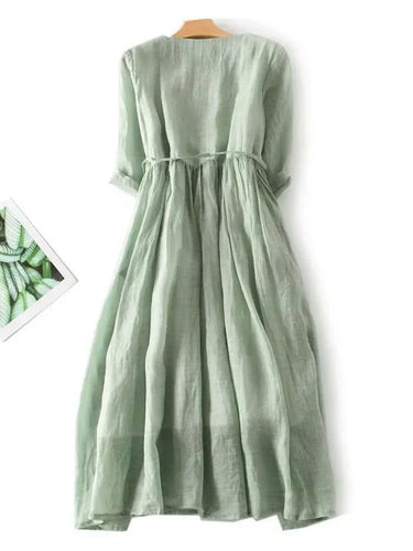 Amaya™ - Elegantes Leinenkleid