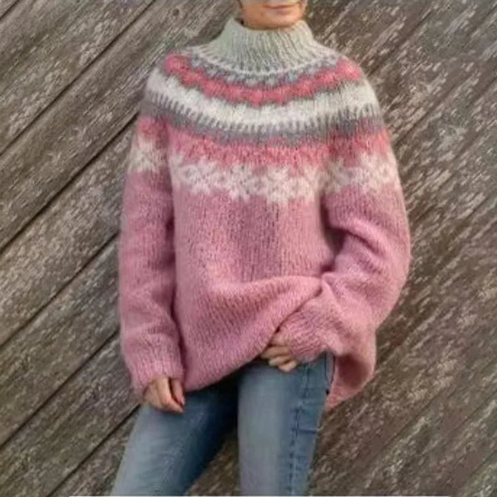 W&W Mode | norwegischer Yoke-Pullover - warmer skandinavischer Damenpullover