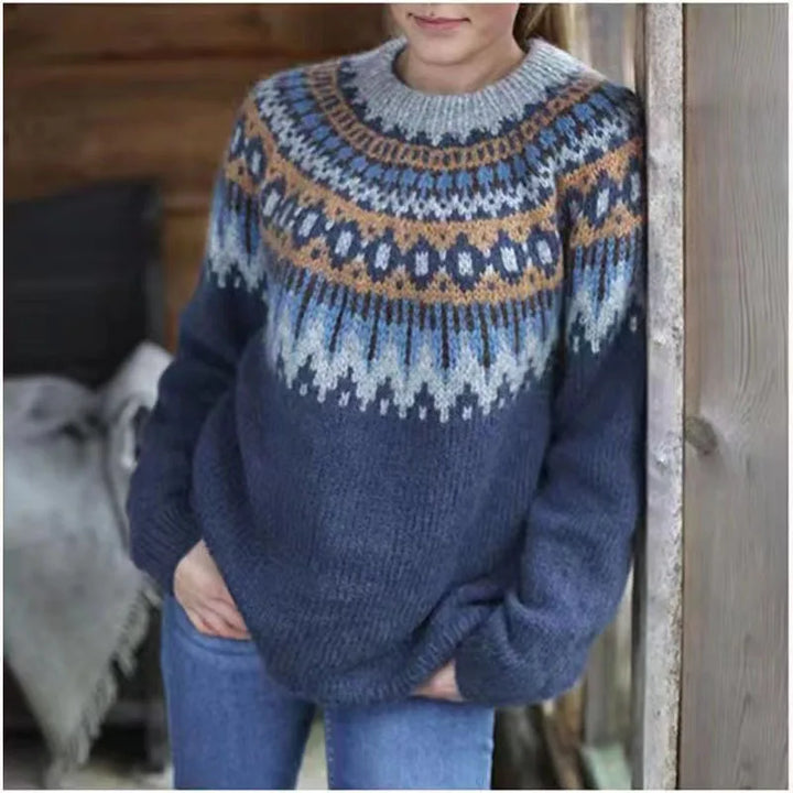 W&W Mode | norwegischer Yoke-Pullover - warmer skandinavischer Damenpullover