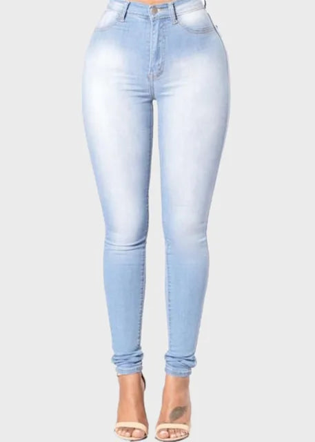W&W Mode - Hohe Taille Skinny Büro-Damenjeans