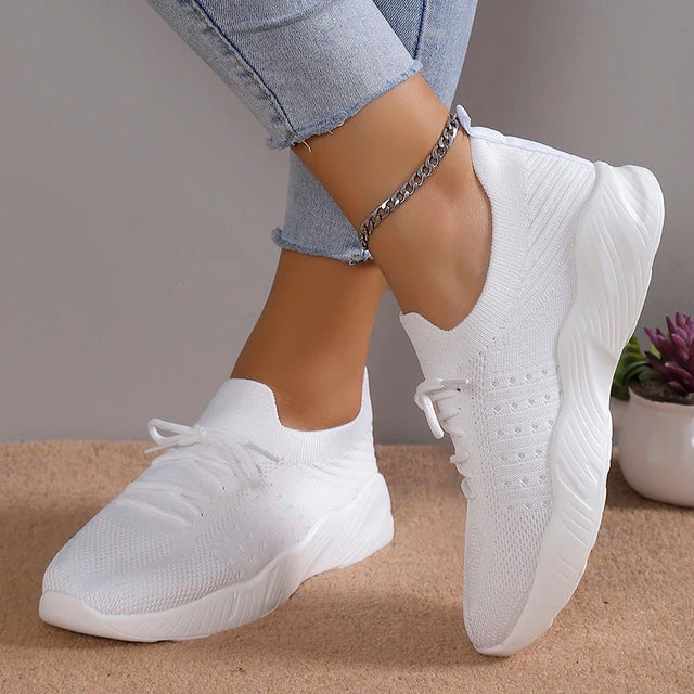 Damen Mesh Atmungsaktive Schnürsneaker