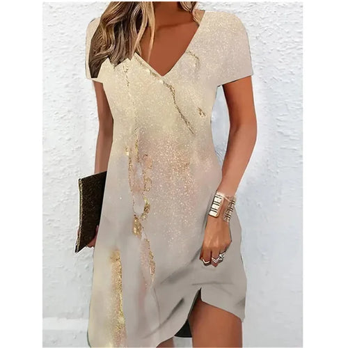 WW | Beige Glitzer Cocktailkleid