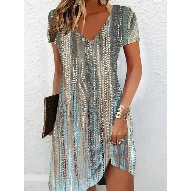 WW | Beige Glitzer Cocktailkleid