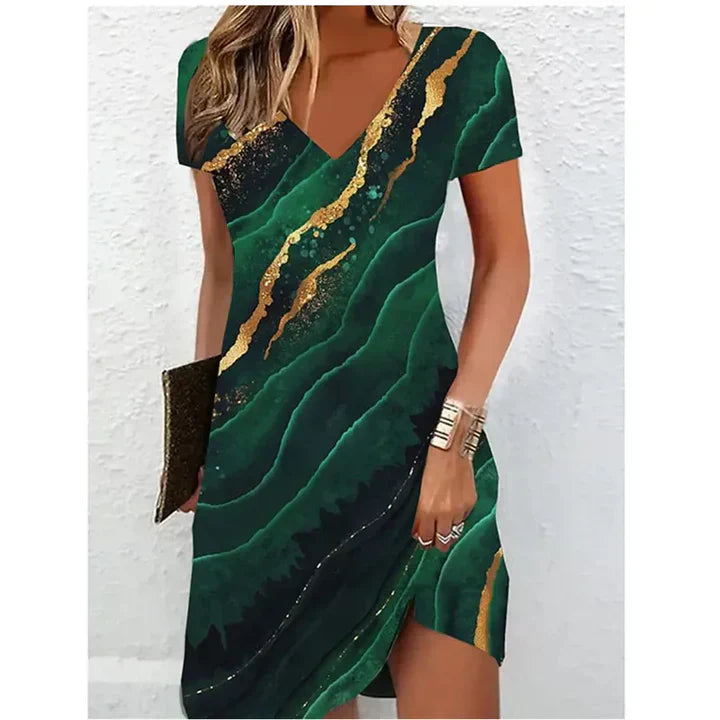 WW | Beige Glitzer Cocktailkleid